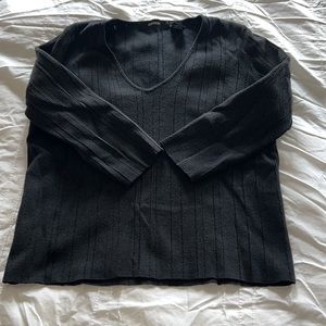 Express Black Stretch V-neck Top